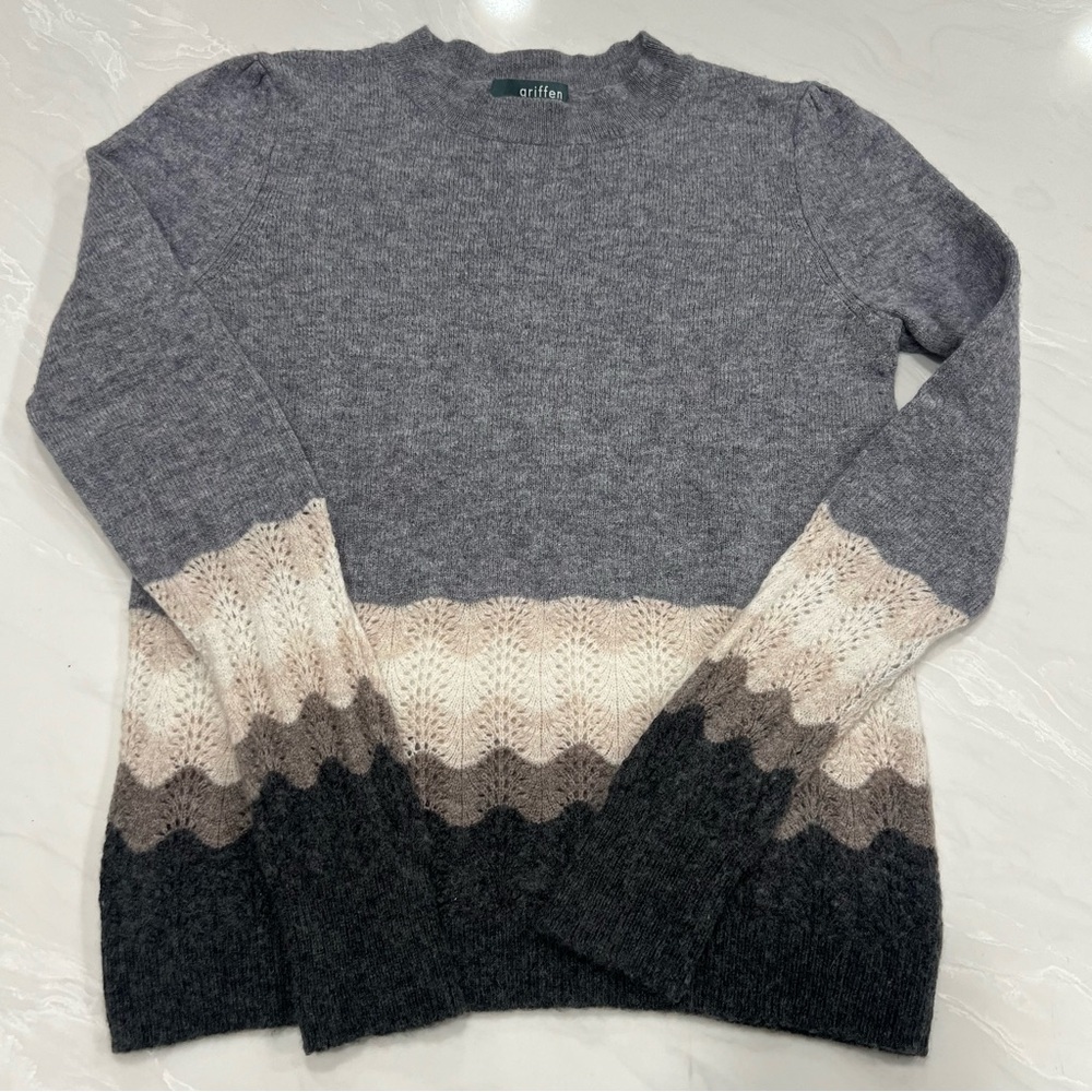 Griffen Women’s Cozy Cozycore Soft Wool Cashmere Crew Neck Sweater Size Small